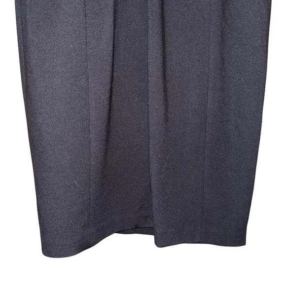 EILEEN FISHER Black Ponte Knit Asymmetric Neck Stretch Sheath Dress LBD Size 2 - Picture 8 of 16